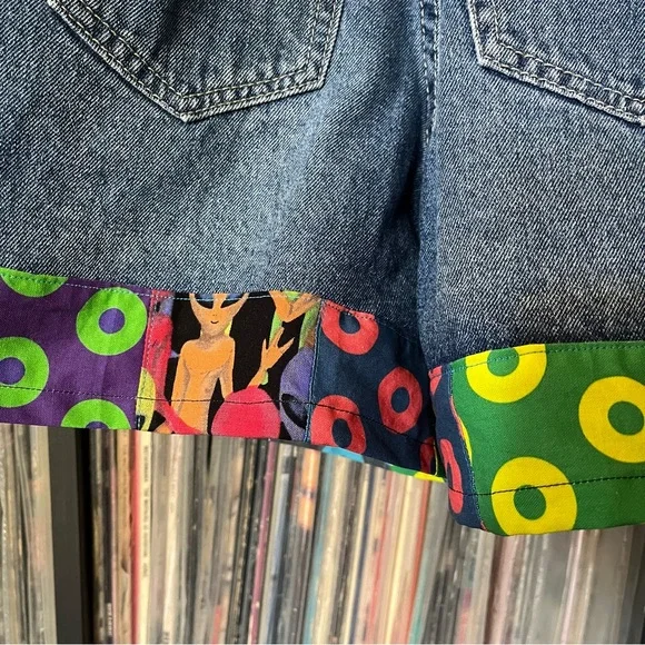 PHISH fishman donuts lizards alien patchwork overalls ⭕️⚡️♻️💙👾 - Picture 8 of 11